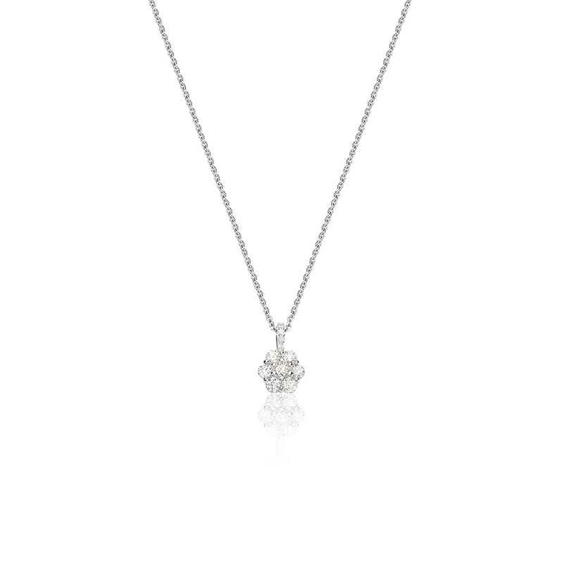 JAMILA Damen Collier Silber 925 Zirkonia Wei&szlig; Blume - Halsketten Damen | OROVIVO