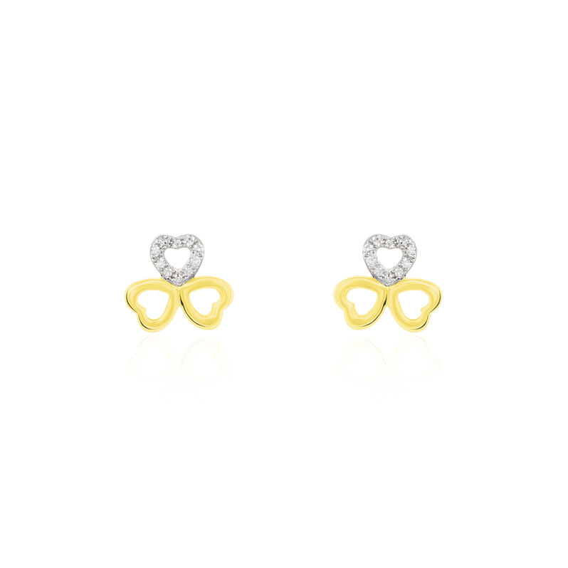 Boucles D'oreilles Puces Or Jaune Helisende Diamants - Spannringe Damen | OROVIVO