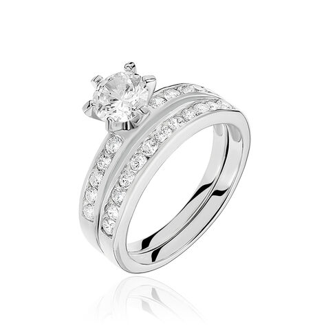 Damen Ring Silber 925 Zirkonia Double Jeu 6,00mm  - Verlobungsringe Damen | OROVIVO