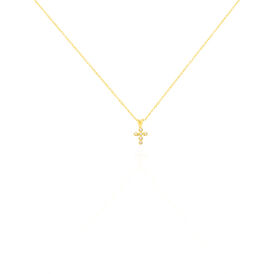 Damen Halskette Gold 375 Zirkonia Kreuz - Ketten mit Anhänger Familie | OROVIVO
