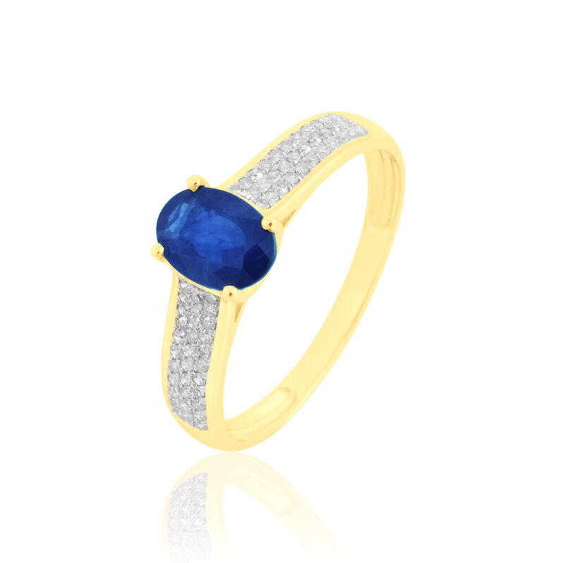 Bague Crista Or Jaune Saphir Et Diamant - Spannringe Damen | OROVIVO