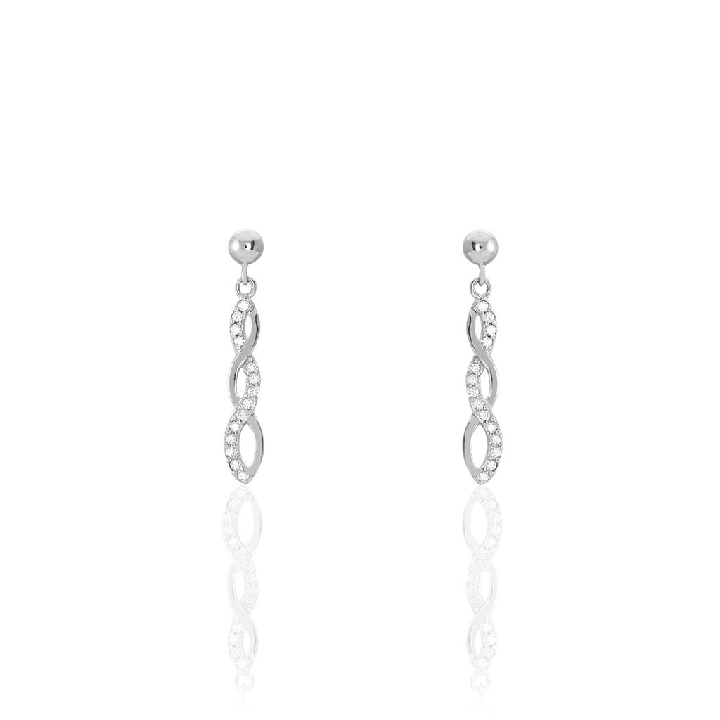 Damen Ohrstecker Lang Silber 925 Zirkonia  - Ohrringe mit Stein Damen | OROVIVO