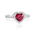 MARGOT Damen Ring Silber 925 Synthetischer Stein Rot 0,99 ct Herz