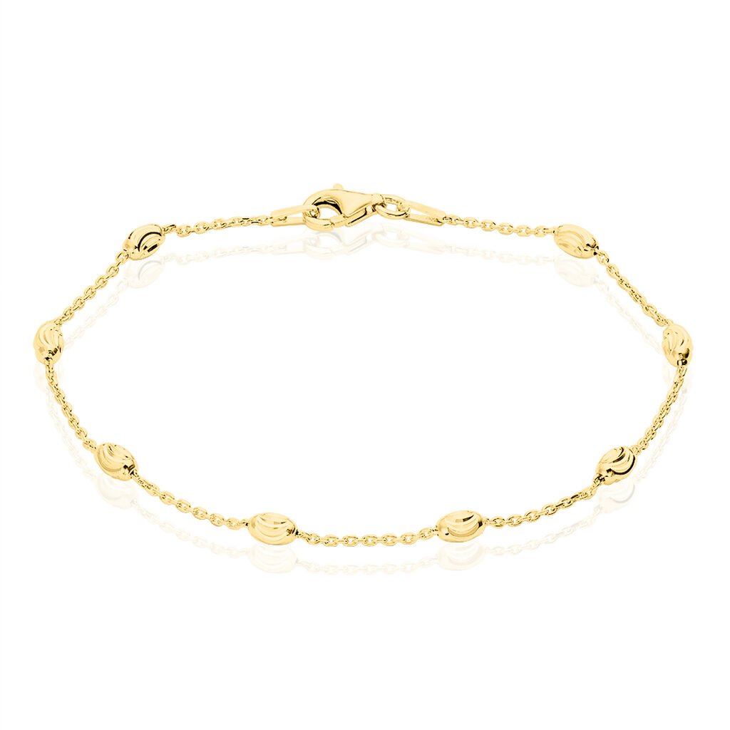 ANKER S DIA. KUGEL Damen Armband Silber vergoldet 925 Oval, Armband ohne Stein