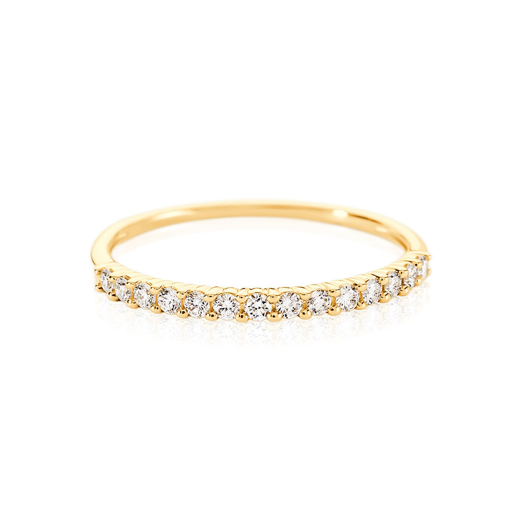 MERCY Damen Ring Gold 585 (14 Karat) Synthetischer Diamant Weiß 0,14 ct - Ringe mit Stein Damen | OROVIVO