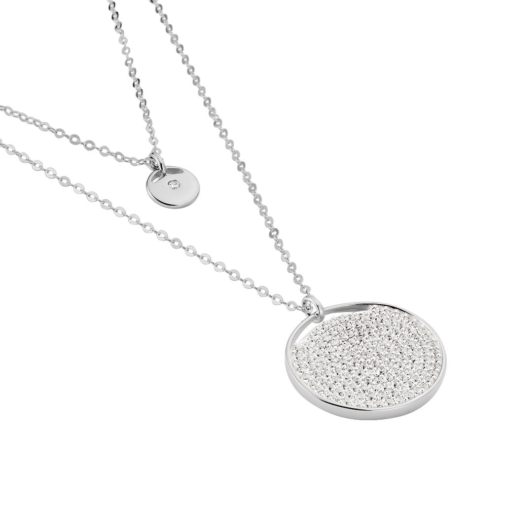 Damen Collier Silber 925 Zirkonia Wei&szlig; 4,21 ct Kreis