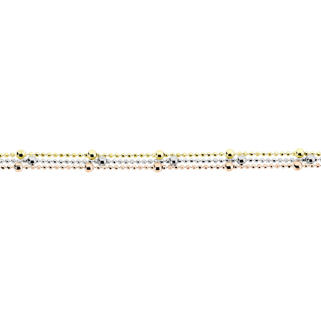 Damenarmband Kugelkette Silber 925 Tricolor  - Kugelarmbänder Damen | OROVIVO