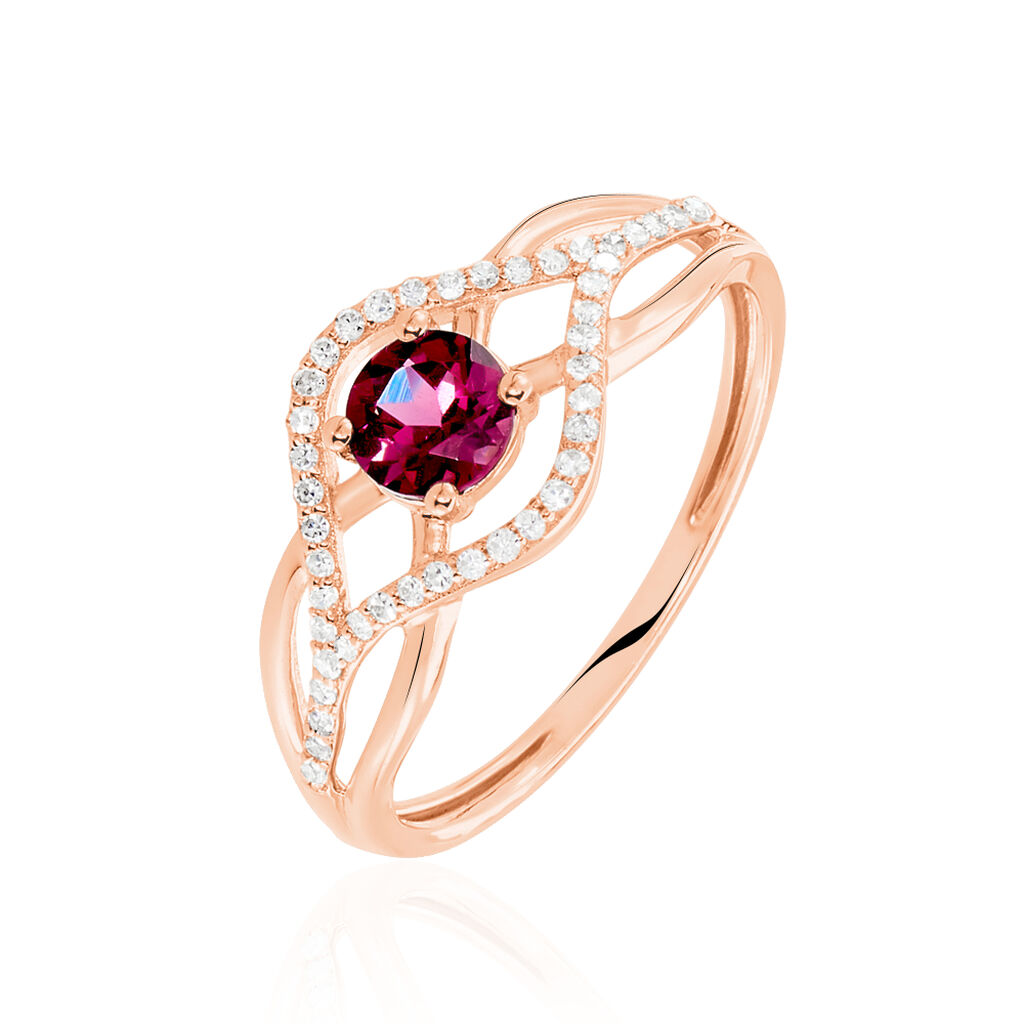 Bague Or Rose Andreana Rhodolite Corps De Bague Ajoure - Spannringe Damen | OROVIVO