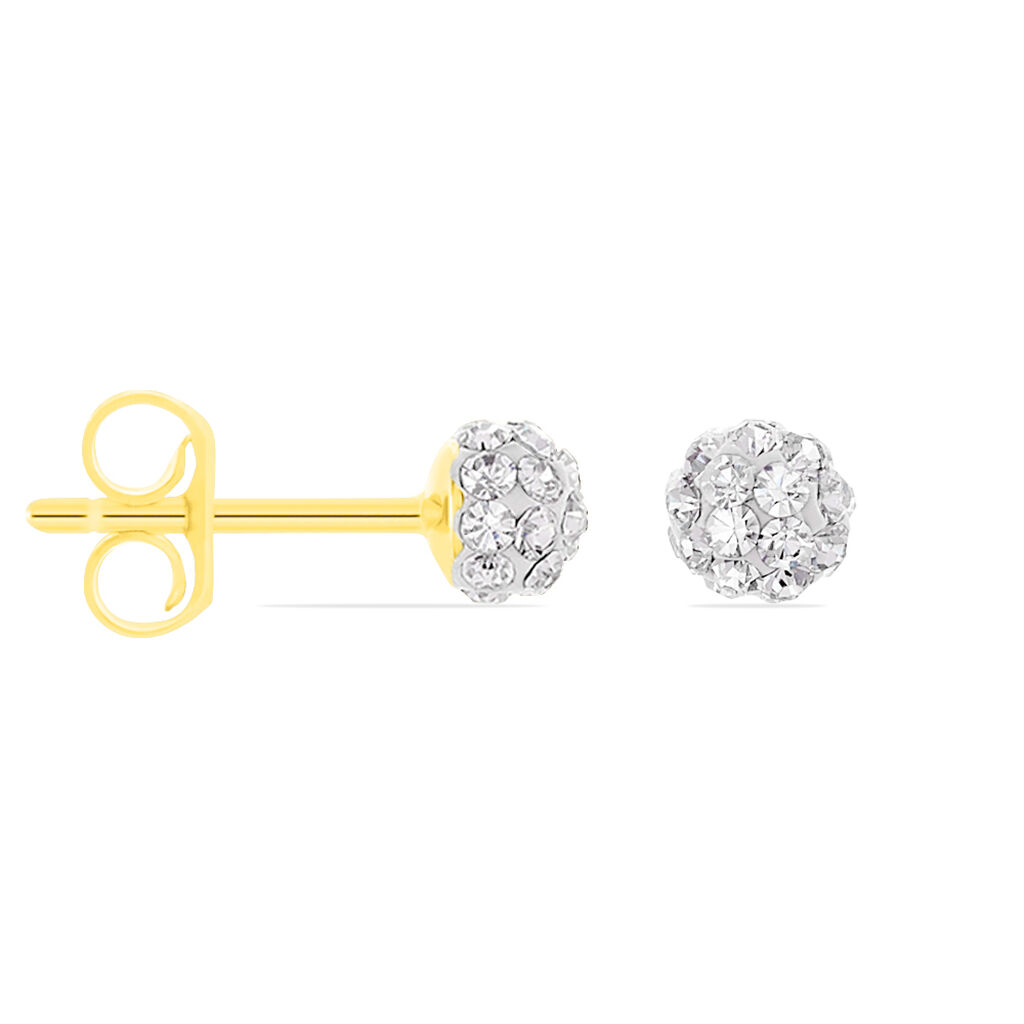 Damen Ohrstecker Gold 375 Kristalle 4mm - Ohrstecker Damen | OROVIVO