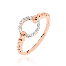 Damenring Roségold 375 Diamanten 0,043ct - Ringe mit Edelsteinen Damen | OROVIVO