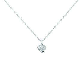 Damen Halskette Weißgold 375 Diamant 0,059ct Herz - Herzketten Damen | OROVIVO