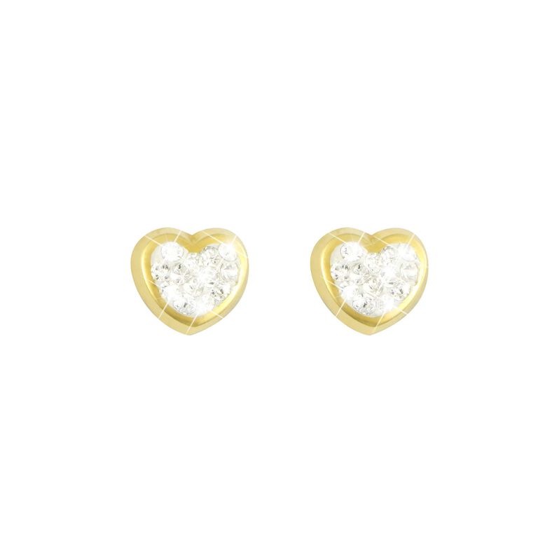 Orecchini cuore in oro e cristalli - Spannringe Kinder | OROVIVO
