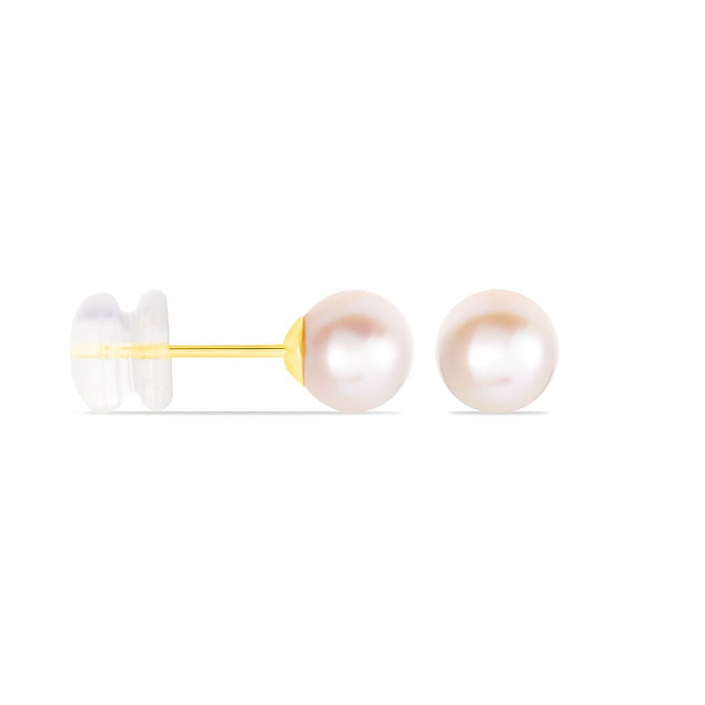 Damen Perlenohrringe Gold 375 Zuchtperle 6-6,5mm - Ohrstecker Damen | OROVIVO