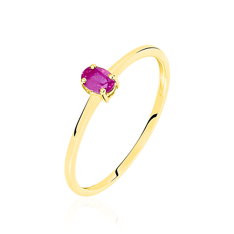 Solitaire Or Jaune Dota Rubis Ovale - Spannringe Damen | OROVIVO