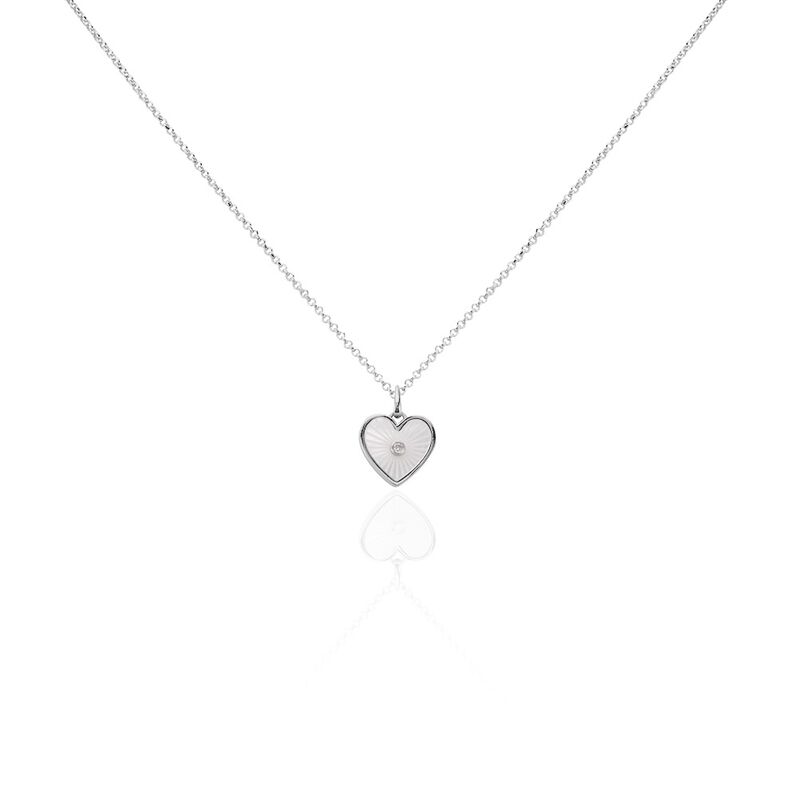 Collier Erina Argent Weiss Nacre Oxyde De Zirconium - Spannringe Damen | OROVIVO