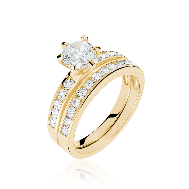 Anello Golden Dream Placcato Oro Giallo Cubic Zirconia - Spannringe Damen | OROVIVO