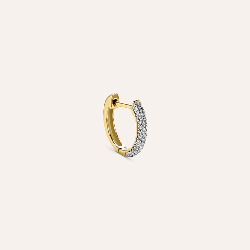 Mono Orecchino A Cerchio Sophia Oro Giallo Diamante - Spannringe Damen | OROVIVO