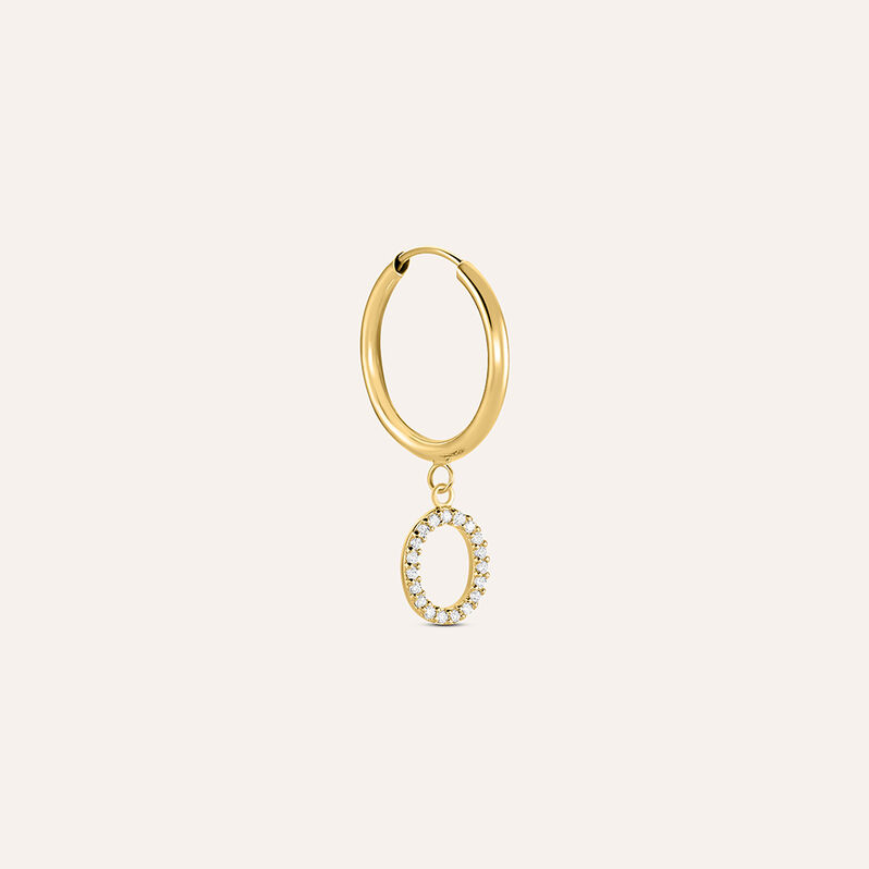 Mono Orecchino A Cerchio Toujours Oro Giallo Cubic Zirconia - Spannringe Damen | OROVIVO
