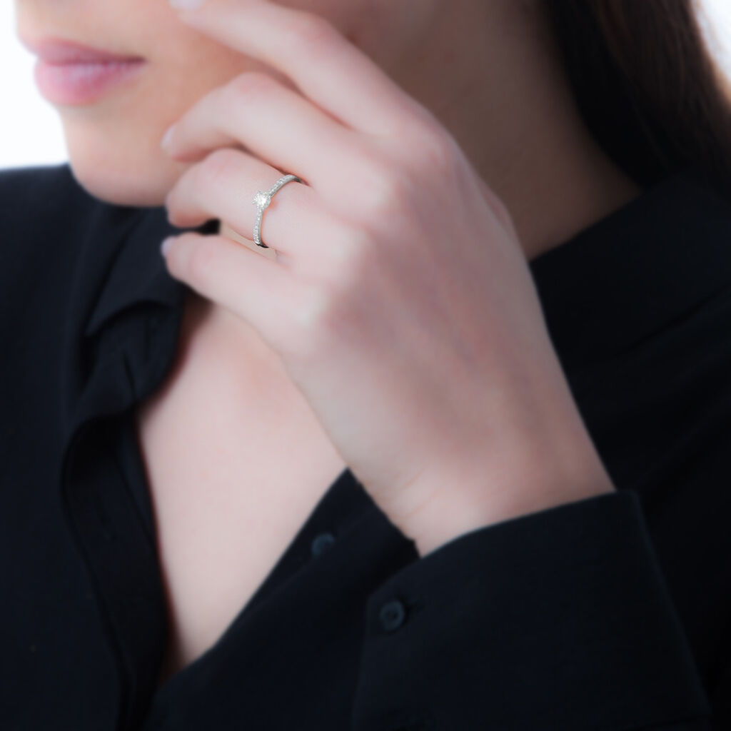 Bague Solitaire Hemera Or Rose Diamant - Spannringe Damen | OROVIVO
