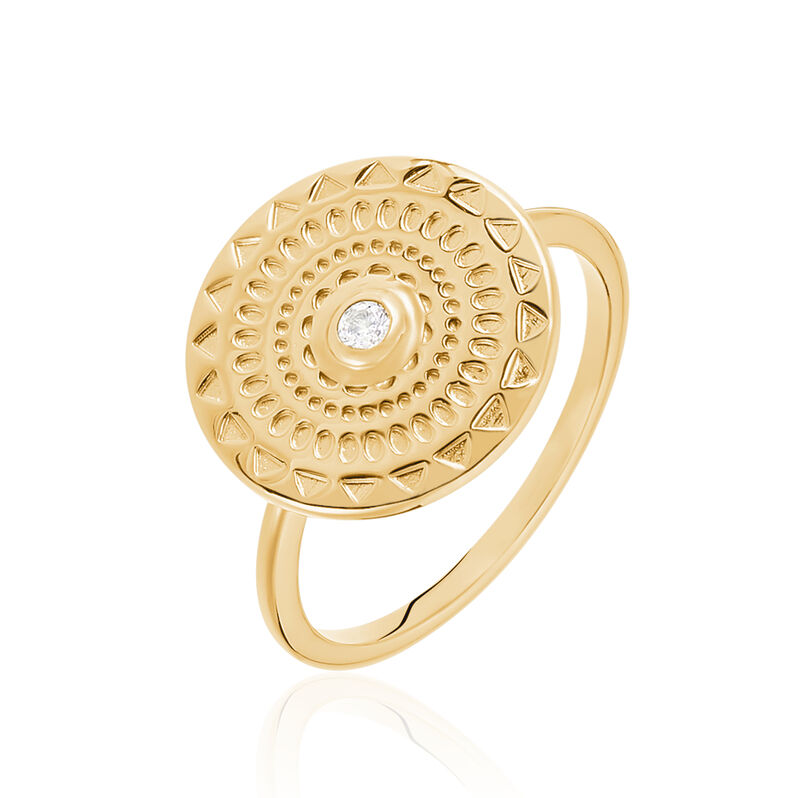 Bague Plaque Or Carmina Cercle Cisele - Spannringe Damen | OROVIVO