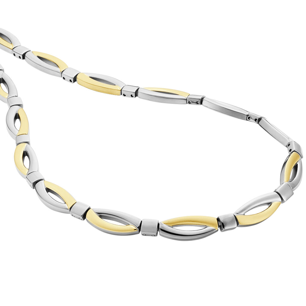 Damen Collier Titan Bicolor Gelb/Silber Sindy 7,50mm  - Halsketten Damen | OROVIVO
