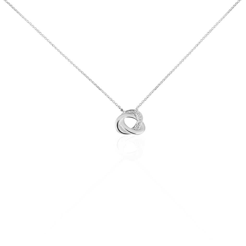 Collier Or Weiss Mastrona Forme Nid Pavage Diamants - Spannringe Damen | OROVIVO