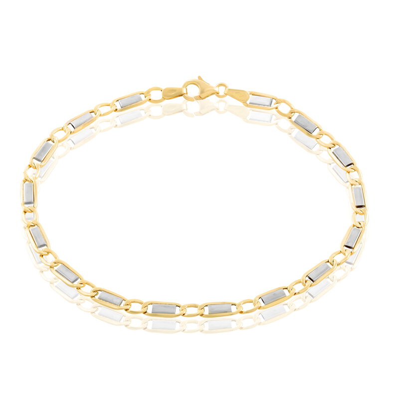 Herrenarmband Ankerkette Gold 375 Bicolor  - Armketten Herren | OROVIVO