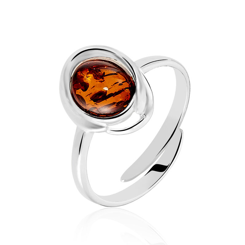 Bague Jenine Argent Blanc Ambre - Spannringe Damen | OROVIVO