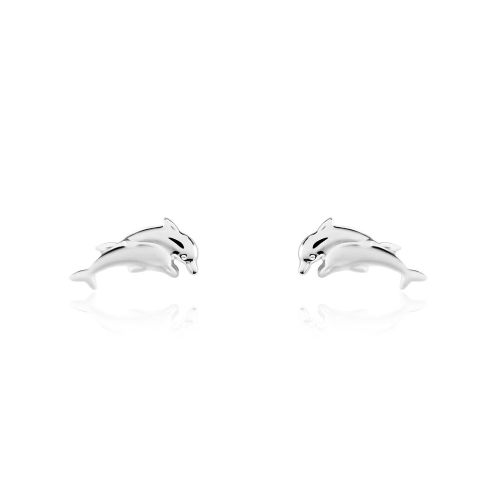 Thumbnail - Kinder Ohrstecker Silber 925 Delfin Flippy, Ohrstecker ohne Stein