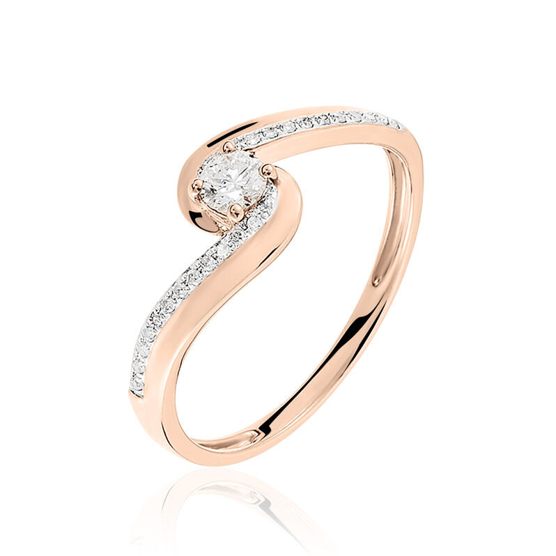 Bague Solitaire Sitan Or Rose Diamant - Spannringe Damen | OROVIVO