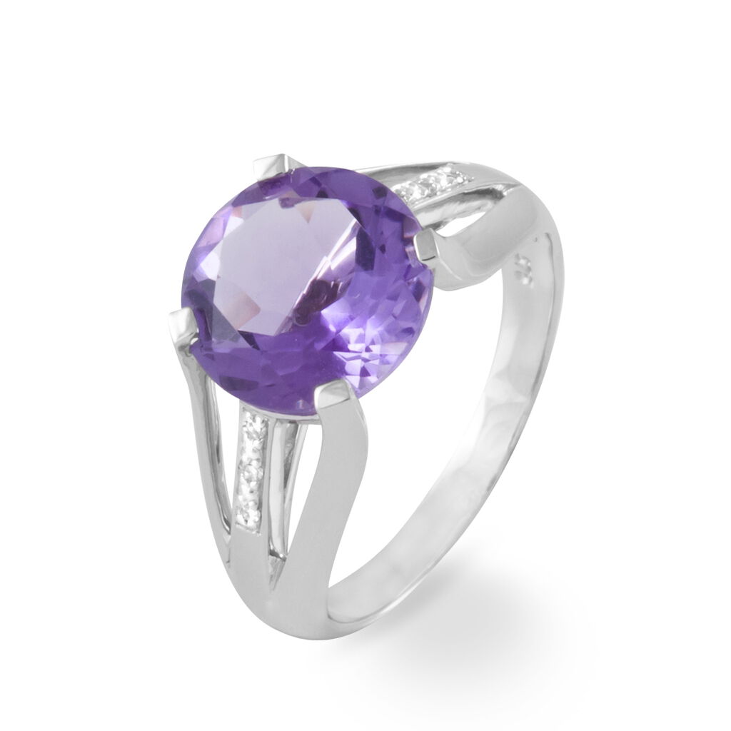 Bague Cecile Or Blanc Topaze Et Diamant - Spannringe Damen | OROVIVO