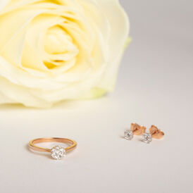 Solitärring Gold 375 Rosé Vergoldet  Diamant Merula - Ringe mit Edelsteinen Damen | OROVIVO