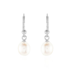 Damen Perlenohrringe Silber 925 Zuchtperlen 7-8mm - Ohrhänger Damen | OROVIVO