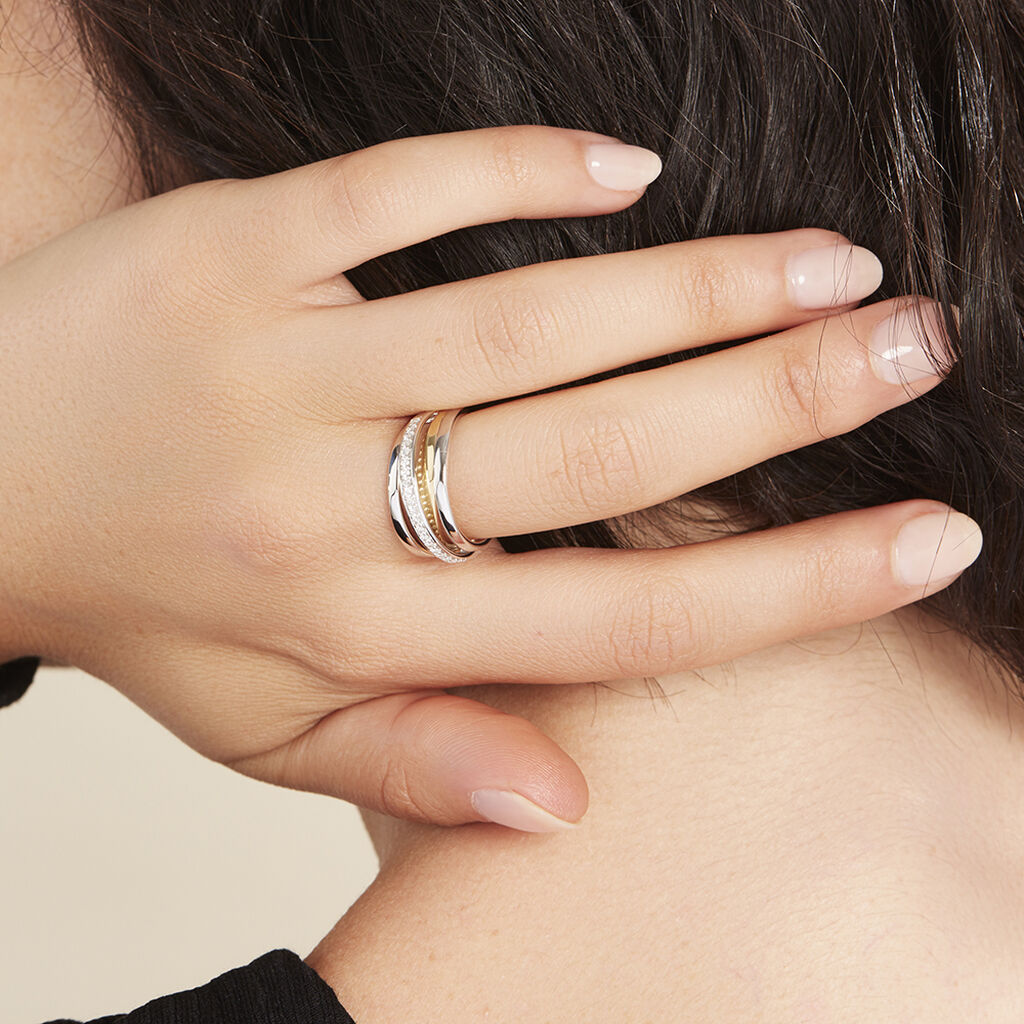 Damen Ring Gold Bicolor 750 Diamant 0,21ct Forca  - Ringe mit Stein Damen | OROVIVO