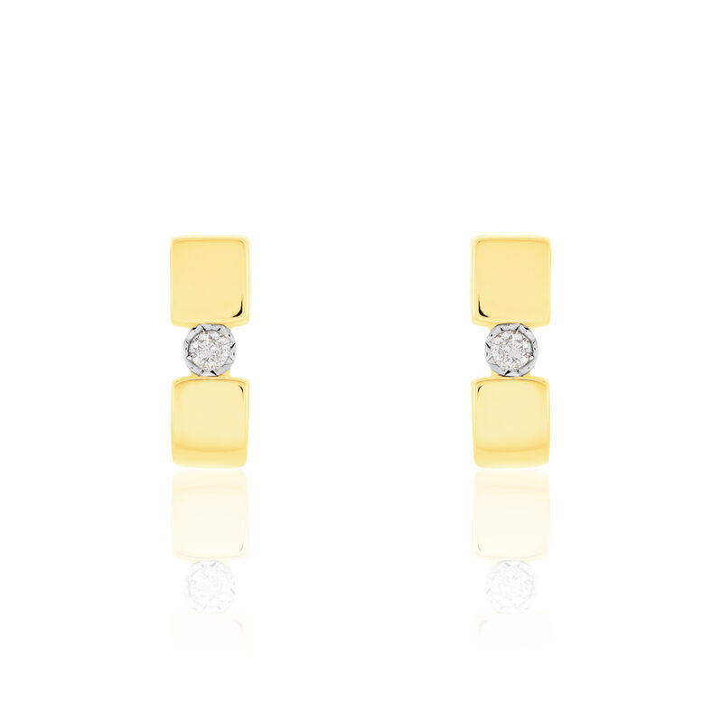 GRANADA Damen Ohrstecker Gold 375 (9 Karat) Diamant Wei&szlig; 0,04 ct Barren - Ohrstecker Damen | OROVIVO