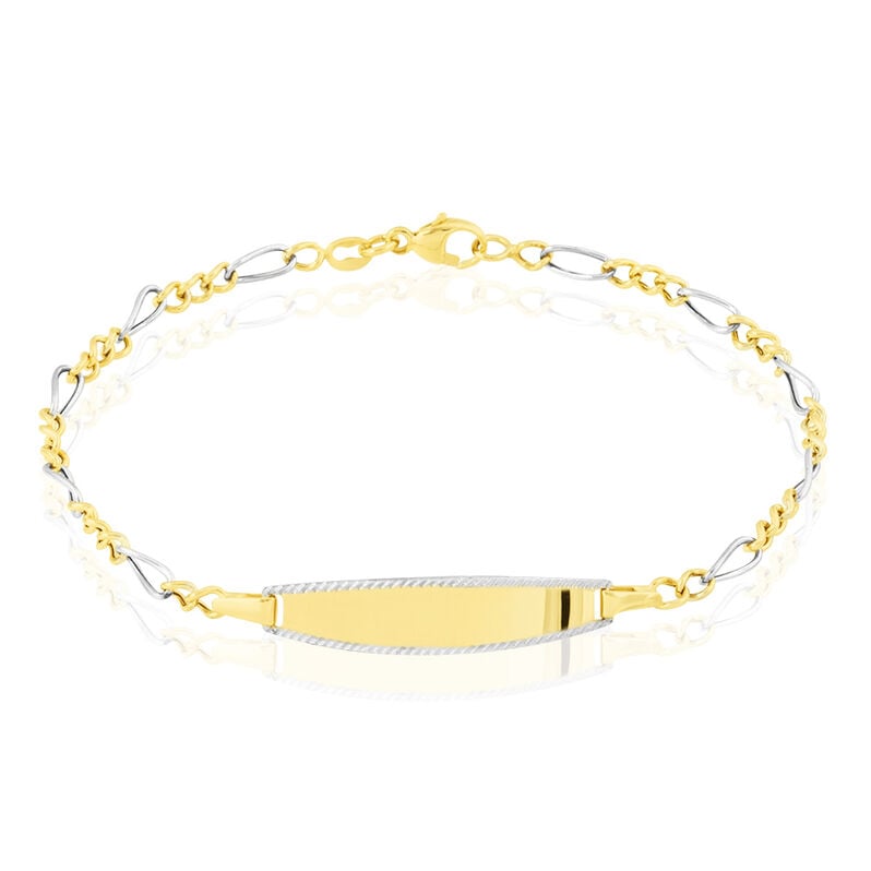 Bracelet Identité Bartolomee Maille Alternee 1/3 Or Bicolore - Spannringe Kinder | OROVIVO