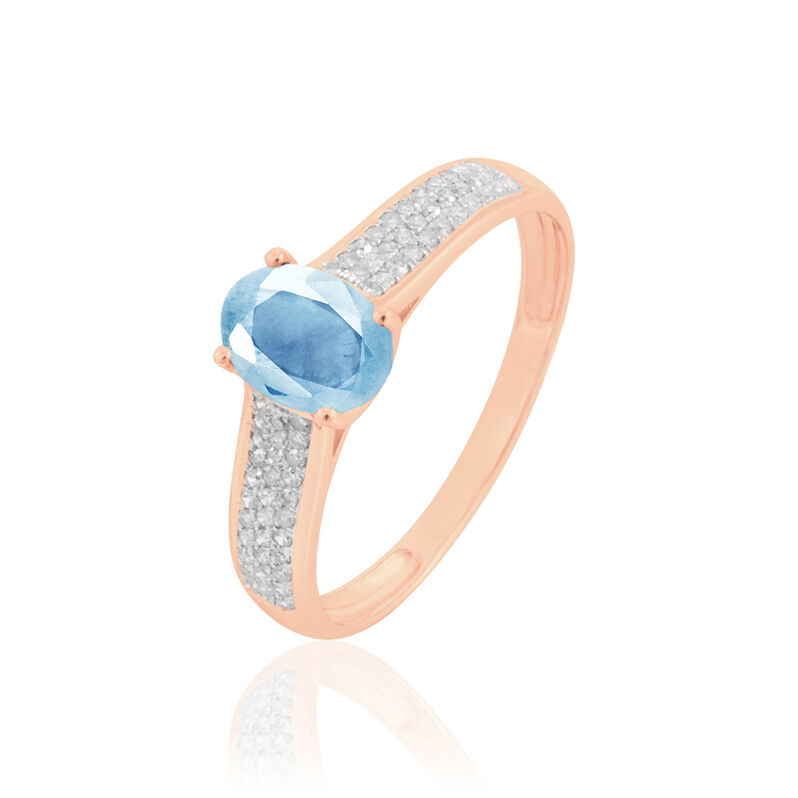 Bague Crista Or Rose Topaze Et Diamant - Spannringe Damen | OROVIVO