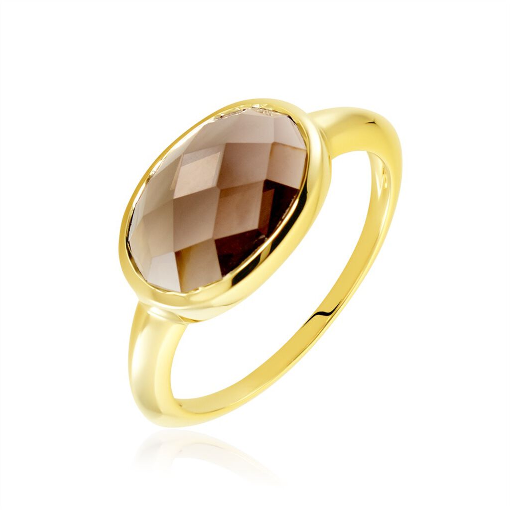 BRAUNY Damen Ring Silber vergoldet 925 Andere Steine Kastanienbraun 3,3 ct, Ring mit Stein