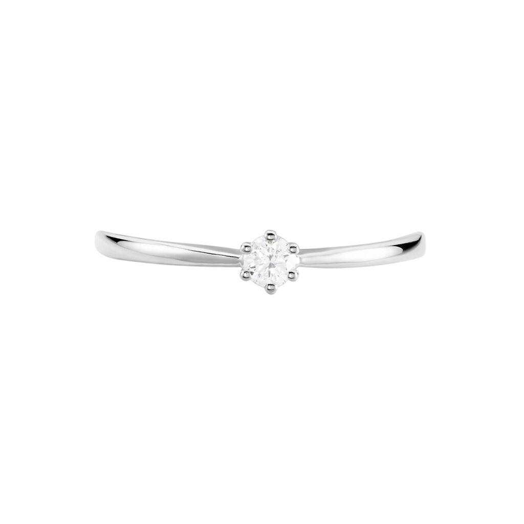 Monopoli Damen Ring Wei&szlig;gold 750 (18 Karat) Diamant Wei&szlig; 0,16 ct