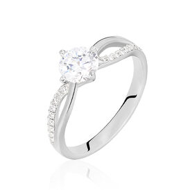 Damenring Silber 925 Zirkonia Geschwungen  Rita - Ringe mit Stein Damen | OROVIVO