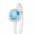 Blue crown Damen Ring Wei&szlig;gold 375 (9 Karat) Zirkonia Blau Viereck