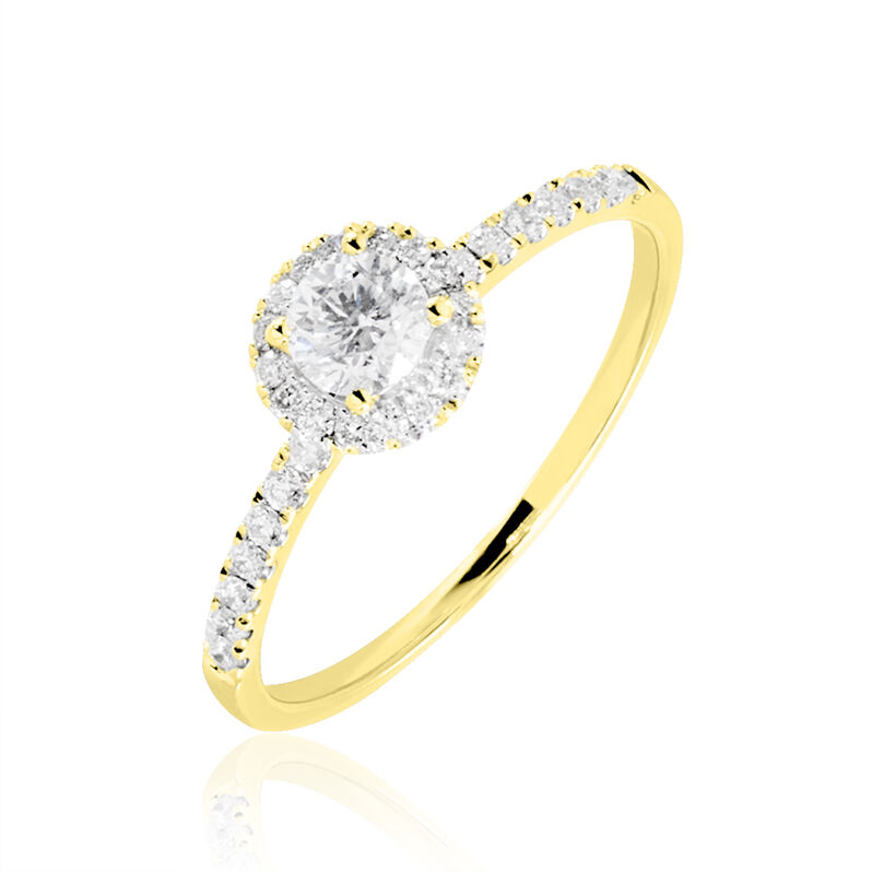 Bague Solitaire Lena Or Jaune Diamant - Spannringe Damen | OROVIVO