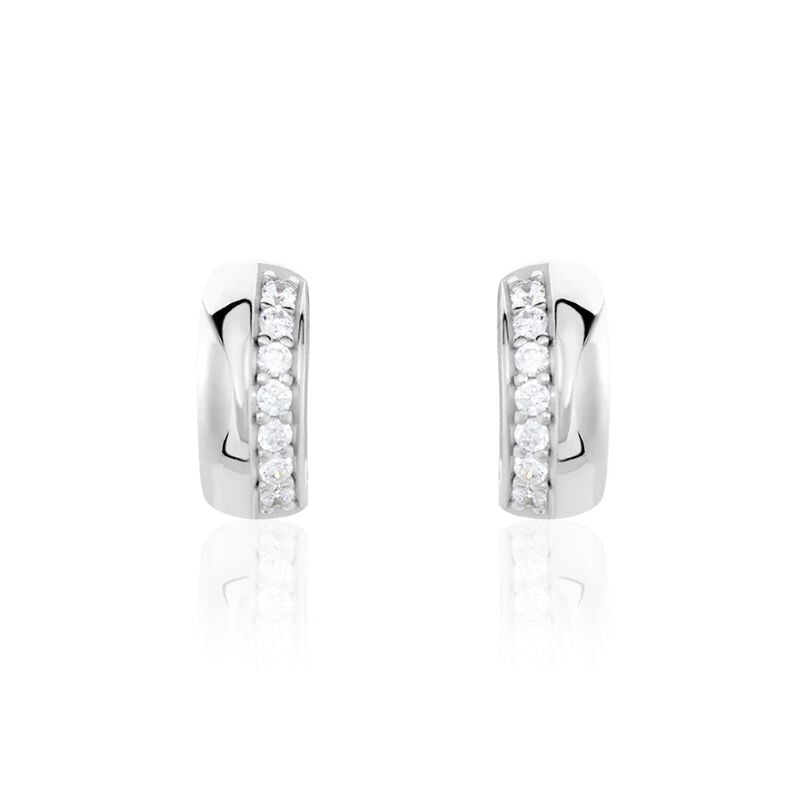 Damen Steckcreolen Silber 925 Zirkonia  - Creolen Damen | OROVIVO