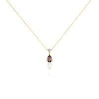EVITTA Damen Collier Silber vergoldet 925 Andere Steine Kastanienbraun 2,95 ct
