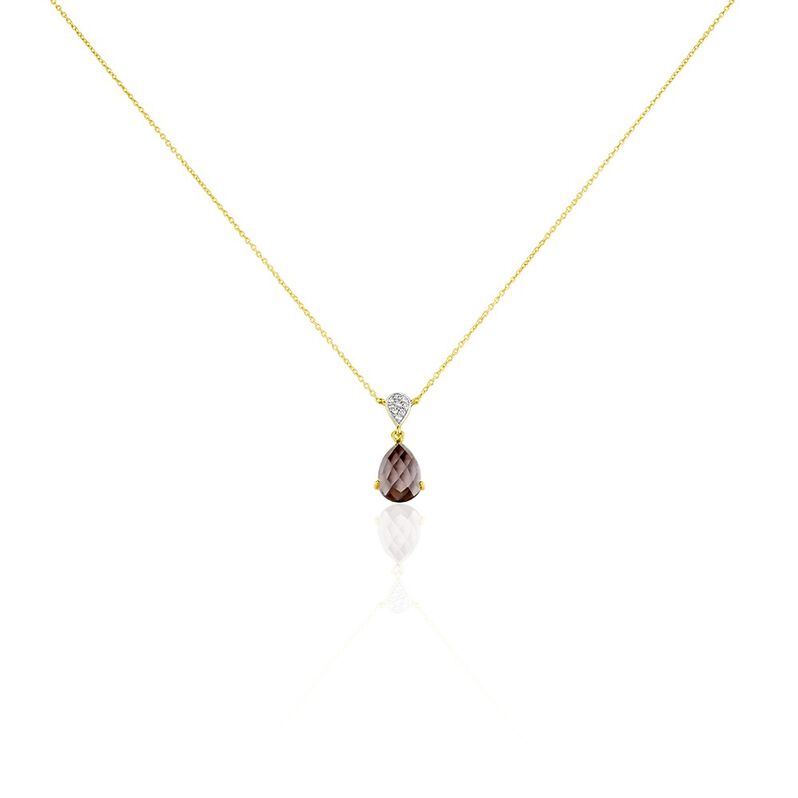EVITTA Damen Collier Silber vergoldet 925 Andere Steine Kastanienbraun 2,95 ct - Halsketten Damen | OROVIVO