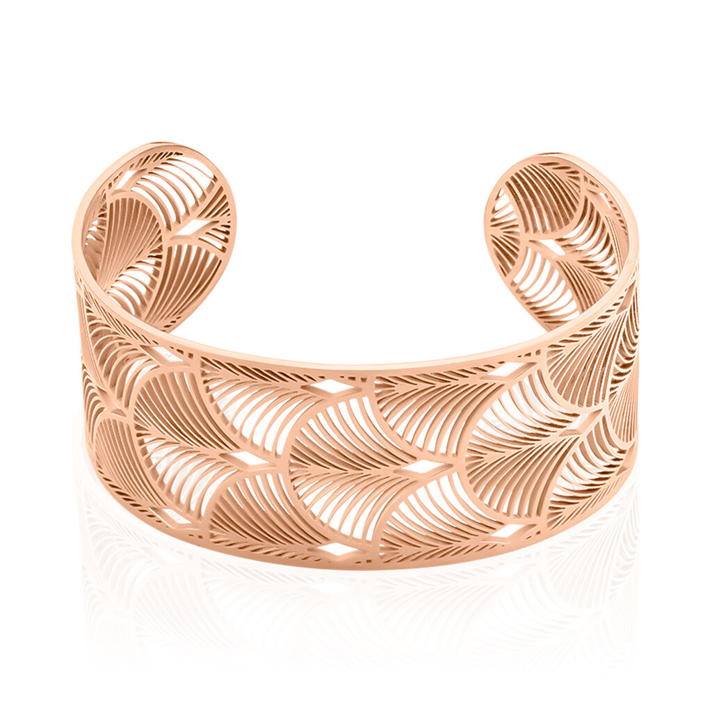 🦚 Damen Armreif Edelstahl Rosé Vergoldet Pfau, Armreif / Armspange ohne Stein