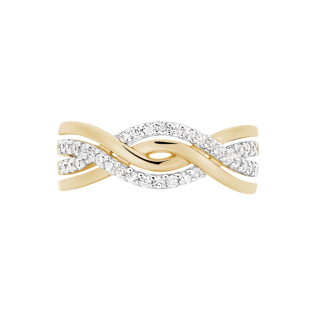 Damenring Messing Gold 750 plattiert 5 Micron - Ringe mit Stein Damen | OROVIVO