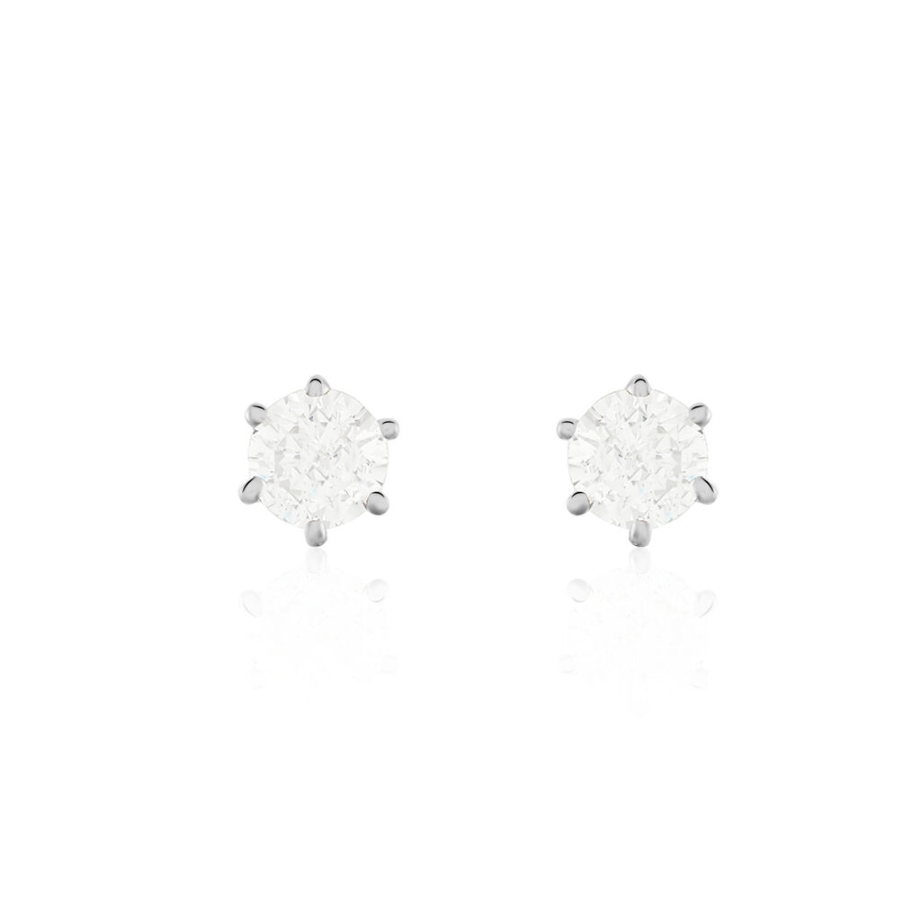 KRAPPE 6 Damen Ohrstecker Weißgold 375 (9 Karat) Zirkonia Weiß 0,44 ct, Ohrstecker mit Stein