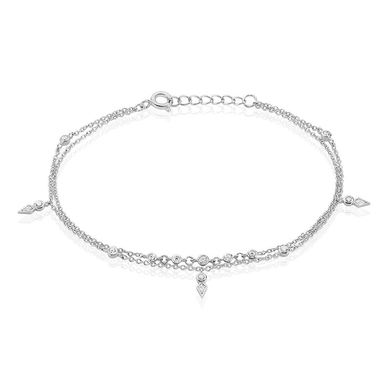 JULIA 2 Damen Armband Silber 925 Zirkonia Wei&szlig; 0,13 ct - Armb&auml;nder Damen | OROVIVO