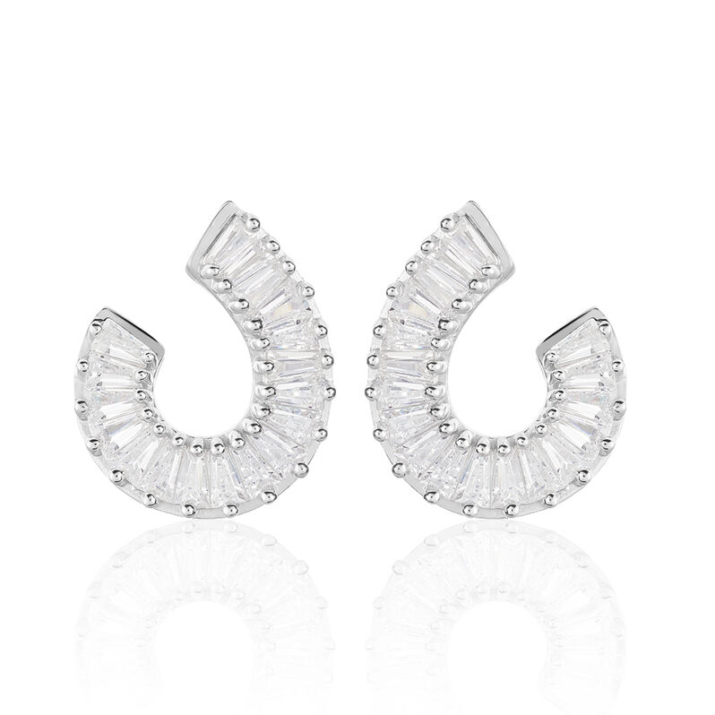 DROP Damen Ohrstecker Silber 925 Zirkonia Wei&szlig; 2,97 ct - Ohrstecker Damen | OROVIVO
